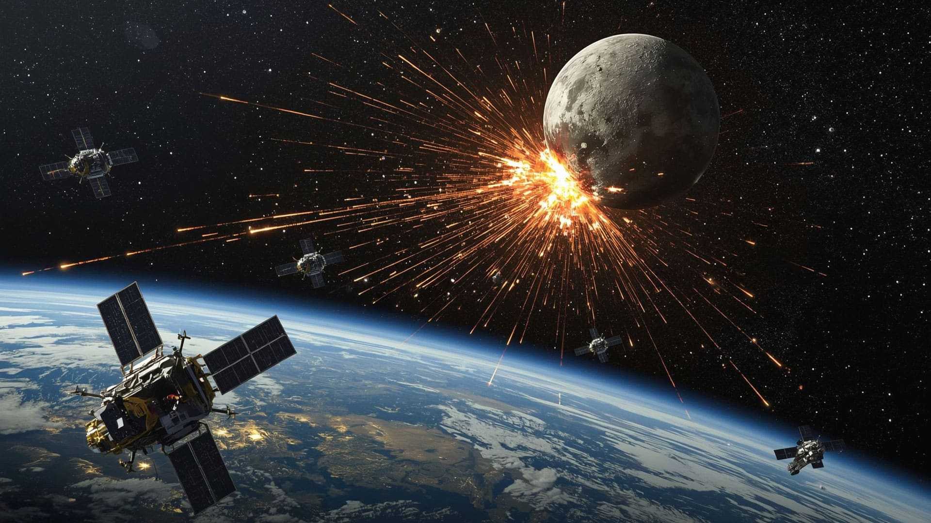 Simulation of lunar ejecta cloud expanding toward Earth after an asteroid impact